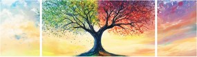 Obraz – Malowane drzewo czterech pór roku (170x50 cm)