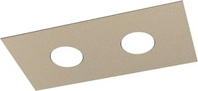 Prostokątna lampa sufitowa Toplight Area z 2 źródłami światła i oprawką GX53, struktura w kolorze piaskowym, nowoczesny design 40x20x3 cm