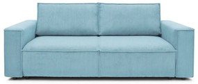 Miętowa sztruksowa rozkładana/ze schowkiem sofa 245 cm Nihad – Bobochic Paris