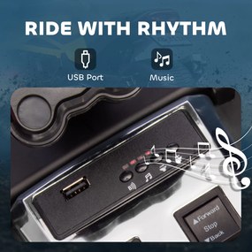 AIYAPLAY Elektryczny pojazd dla dzieci, odwrócony design trójkołowca, zasilanie bateryjne, odtwarzacz MP3, klakson, 2 prędkości, światła LED, 3-8 lat, Żółty