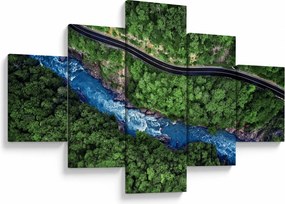 Obraz - Rzeka między górami, Kaukaz, Rosja (125x70 cm)