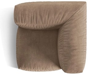 Jasnobrązowy aksamitny moduł sofy (strona zmienna) Martina – Micadoni