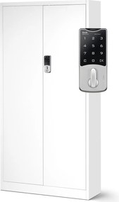 Szafa biurowa na akta otwierana na szyfr 90x40x185 cm Daniel biała