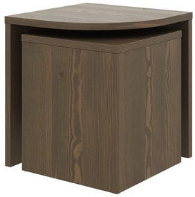 Ciemnobrązowe stoliki zestaw z litego drewna sosnowego 2 szt. Combine – Karup Design