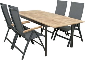 CONCEPT FSC® - stół rozkładany z blatem tekowym - Towar z drobną wadą (N592)