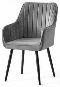 Zestaw krzeseł do jadalni Nova Grey and Black, 2 szt.