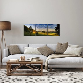 Obraz - Górska łąka (z zegarem) (90x30 cm)