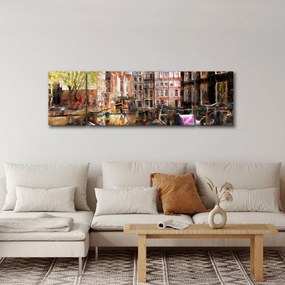 Obraz - Amsterdam, malarstwo (170x50 cm)
