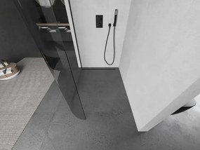 Mexen Kioto-R ścianka prysznicowa zaokrąglona Walk-in 150 x 200 cm, transparent 8 mm, czarna - 800-150-101-70-06