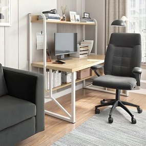 Biurko z półkami 120x60x150 cm - jasny dąb, nowoczesny styl loftowy