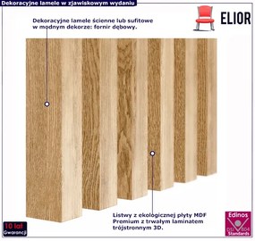 Lamele ścienne 12 szt. dąb fornir F0-P76