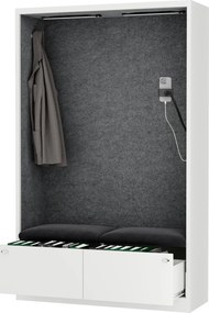 Szafa akustyczna do biura i szkoły Sally MentalBox, 115 x 40 x 185 cm, biały/ciemnoszary