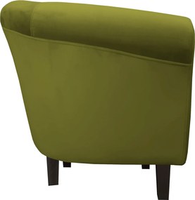 Fotel Milo tkanina Welur wygodny fotel tapicerowany do salonu i sypialni : Kolor nogi - Venge, Kolor tkaniny - VELVET - BL75, Wysokość nogi - 15 cm