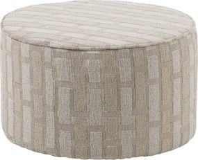 Beżowy puf z tkaniny szenilowej Sarli – WOOOD