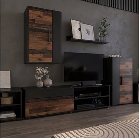 Szafka dolna i półka czarny/stary 139.8x35.3x38.9 berno