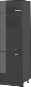Szafka na lodówkę antracyt wysoki połysk 60x57.2x206.8 r-line