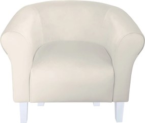 Fotel Milo tkanina Welur wygodny fotel tapicerowany do salonu i sypialni : Kolor nogi - Biała, Kolor tkaniny - VELVET - MG50, Wysokość nogi - 15 cm