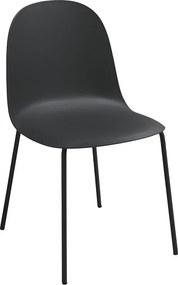 Zestaw 2 nowoczesnych krzeseł „Leandro” z czarnego polipropylenu z metalową ramą cm 45x50 82h