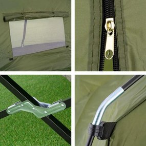 Namiot dla jednej osoby z leżakiem - 185 x 76 x 154 cm, ziel