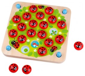 Woopie green memory drewniana gra pamięciowa edukacyjna układanka biedronka