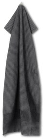 Ciemnoszary ręcznik kąpielowy z bawełny organicznej frotte 70x140 cm Check – JUNA