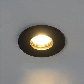 Zestaw 6 nowoczesnych reflektorów łazienkowych wpuszczanych czarnych - Shed