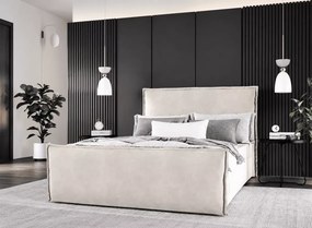 Łóżko kontynentalne Gronda boxspring z pojemnikiem i materacem tapicerowane 90-200 cm
