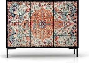 Niski kredens z 2 drzwiami i 4 szufladami z nadrukowanego MDF