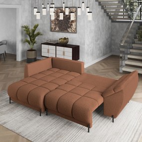 Masseno Narożnik VESTANO  z funkcją spania i pojemnikiem na pościel Narozniki L, Rozkładana sofa - Miedziany, QUELLE 54