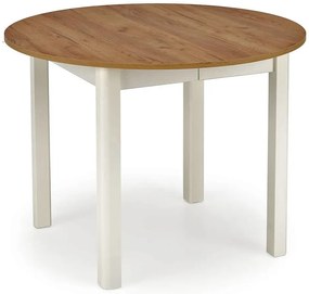 Okrągły rozkładany stół dąb craft + biały A5-B70