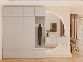 Garderoba HAGA IV 3Sz1W | Kaszmir | 200x35x238 cm | 3x Szafa + Wieszak