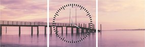 Obraz - Port (z zegarem) (90x30 cm)