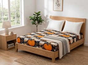 PrzytulneMieszkanie.pl Prześcieradło z mikrofibry MAGIC PUMPKIN kolorowe 90x200 cm