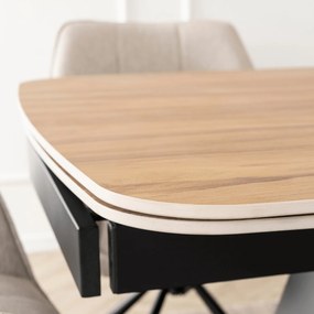 Ceramiczny stół z rozkładanym blatem Verona 160-240 cm, dąb/czarny