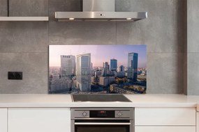 Szkło Ozdobne do Kuchni Panorama Warszawskich Wieżowców