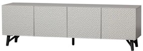 Jasnoszara szafka pod TV z litego drewna mango 185x56 cm Carved – BePureHome