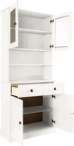 Biała witryna z litego drewna sosnowego 181x34 cm Mille – Støraa