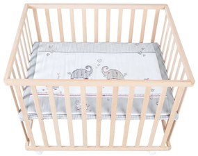 Kojec dla dzieci na kółkach w naturalnym kolorze 100x75 cm Jumbo Twins – Roba
