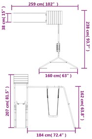 Ogrodowy plac zabaw z huśtawką i zjeżdżalnią W7-C24