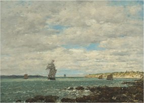 Obraz - Eugène Boudin, Coast of Brittany, reprodukcje (70x50 cm)