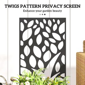 Outsunny Metalowa Podwyższona Grządka z Kratką, Montaż na Ścianie lub Wolnostojąca, Donica z Osłoną | Aosom PL