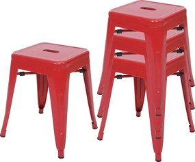 Taboret MCW-A73 (zestaw 4 sztuk),  czerwony