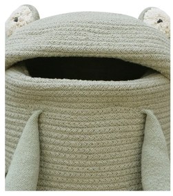 Jasnozielony tekstylny dziecięcy kosz na zabawki ø 23x35 cm Fred the Frog – Lorena Canals