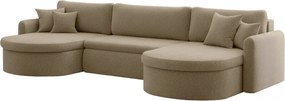 Uniwersalny narożnik Verona U z funkcją spania, do salonu, beżowy
