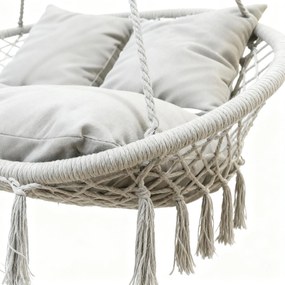 Dwuosobowa huśtawka ogrodowa - bocianie gniazdo Nestio HC-2502-LG, kolor jasny szary