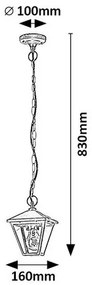 Rabalux 7149 zewnętrzna latarnia wisząca Paravento, antracyt