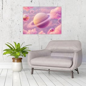 Obraz - Różowa planeta (70x50 cm)