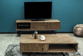 Dwudrzwiowa szafka RTV ryflowana z półkami Massa L01