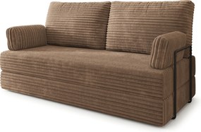 Masseno Sofa piankowa SILAR z funkcją spania, Kanapa z pianki do salonu, Bezmontażowa, Tkanina sztruksowa – Beżowy TILIA 17