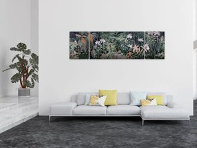 Obraz - Malowany wzór dżungli (170x50 cm)